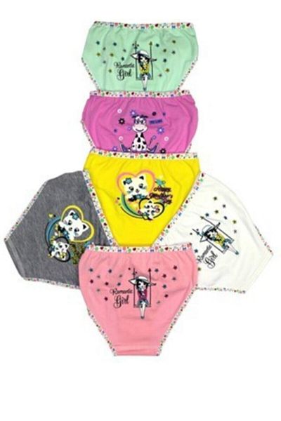 KEYAL Tutku Girl's Elastan Back Printed Bato Set of 6 0833Mdm