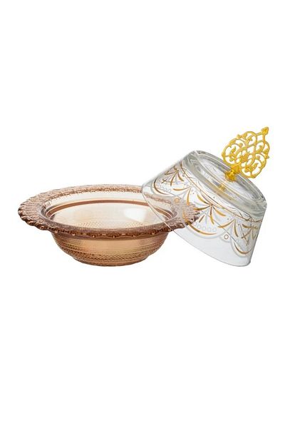 HIC Turkish Glass Date Bowl With Lid 17.5 Cm