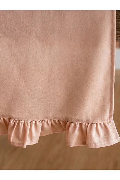 LC Waikiki Lcw Home Pink Plain Cotton Ruffle Detailed Runner 45X150 cm