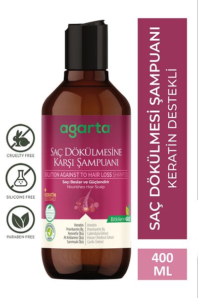 Agarta 2 Natural Anti-Hair Loss Black Garlic Salt-Free Shampoo 400 ml