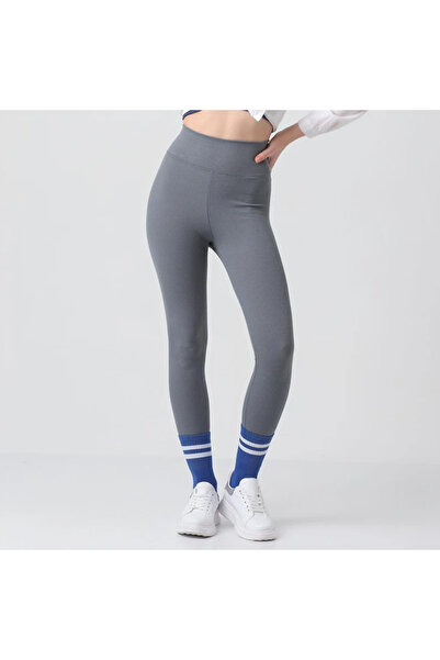 AYSİ COLLECTİON Visok struk Oblikuje figuru Rebrasto Hlače sive