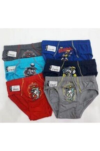 KEYAL Tutku Boy's 6 Pack Elastane Printed Panties 0138