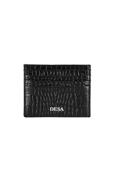 Desa Suport pentru carduri din piele pentru femei Lucius Black