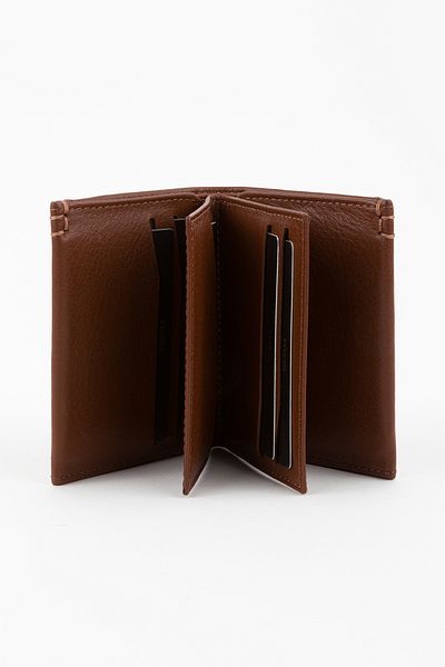 Fossil Boxed Genuine Leather Tan Vertical Men's Hand Portfolio Wallet