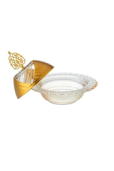 HIC Turkish Glass Date Bowl With Lid 17.5 Cm