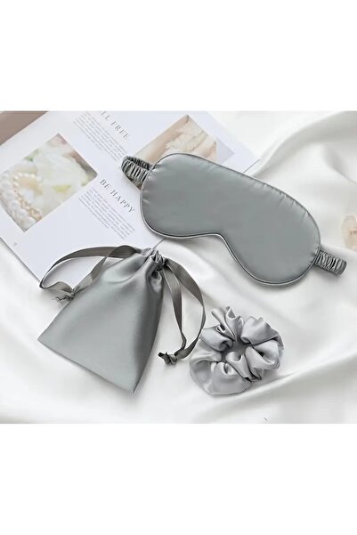 SS HOME CONCEPT عصابة رأس للنوم باللون الرمادي مع إبزيم هدية / رقعة عين