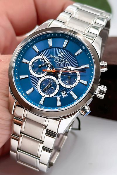 Daniel Klein Exclusive Men's Wristwatch Steel Band Steel Case Hematite Natural Stone Bracelet Gift Z