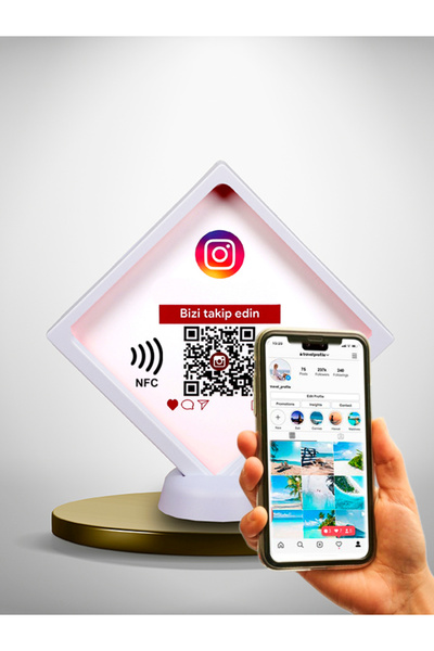 hediyelik Baskılar Nfc Özellikli Ve Qr Kodlu Instangram Takipçi Ve Beğeni Sta...