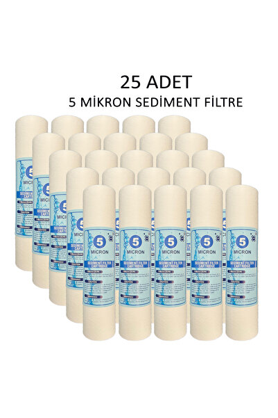 Ro-New 25 Adet Açık Kasa Su Arıtma Cihazı Filtresi 5 Mikron Sediment (Spun Fi...