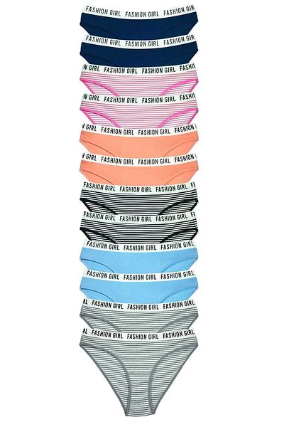 ENTAHA Tutku 6 Pieces Rubber Cotton Women's Panties with Waist Written / 6 Pieces