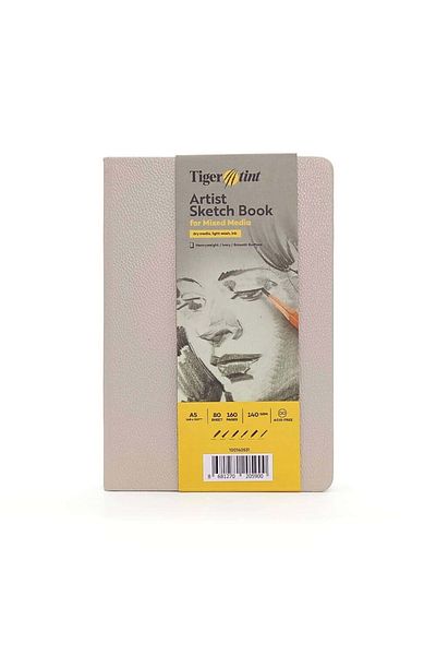 Tigertint Hard Cover Sketchbook 140 g A5 80 Sheets Beige 100140531