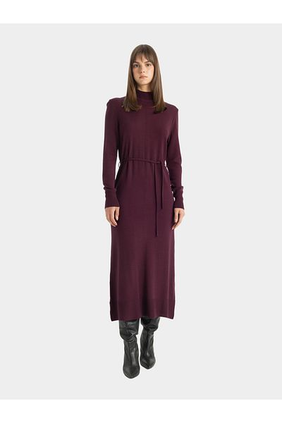 DeFacto Solid Regular Fit Turtleneck Maxi Knit Dress