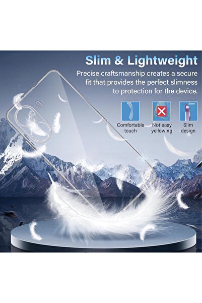 m.tk moveteck Poco X7 Pro Kılıf Kamera Çıkıntılı Korumalı Yumuşak Şeffaf Silikon + 9H Ekran Koruyucu Cam 2in1 Set