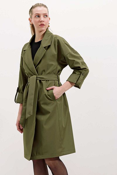 GABRİA Gabria Sleeve Folded Lace up Trenchcoat