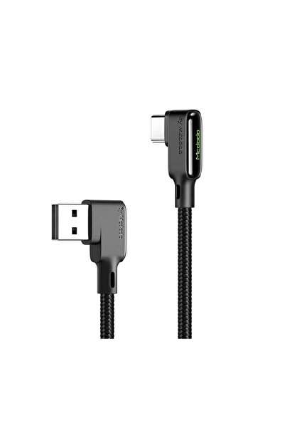 Mcdodo Ca-7310 Qc 4.0a 1,8mt Typec Spıralli Ve Ledli Dataşarj Kablosu Siyah