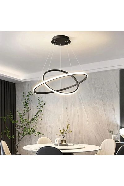 neeko Robin Modern Double Pendant Lamp Chandelier Daylight Black Case