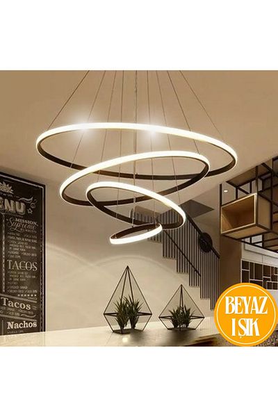 neeko Robin 4-Piece Black Led Chandelier – Modern Design, Ultra Super White Light, Energy Saving