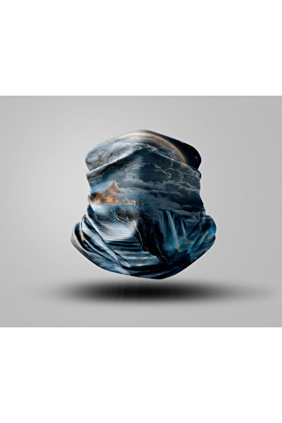 Buffalo Dağ Tasarımlı Motorcu Buff Maske Outdoor Boyunluk Unisex Bandana