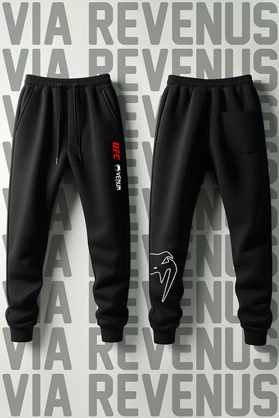 Vordevia Ufc Printed Leg Print Detailed 3 Thread Raised Soft Fabric Tracksuit