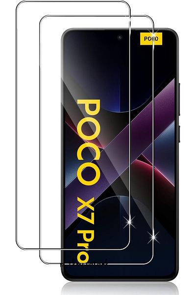 m.tk moveteck حافظة Poco X7 Pro مع حماية للكاميرا من السيليكون الشفاف الناعم + واقي شاشة زجاجي 9H 2 في 1