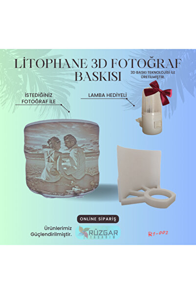 Rüzgar Tasarım KİŞİYE ÖZEL LİTOPHANE 3D FOTOĞRAF BASKISI