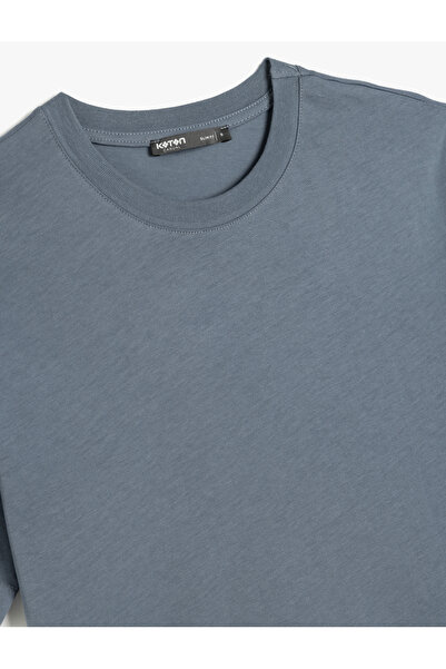 Koton Pamuklu Kısa Kollu Bisiklet Yaka Basic Slim Fit Tişört