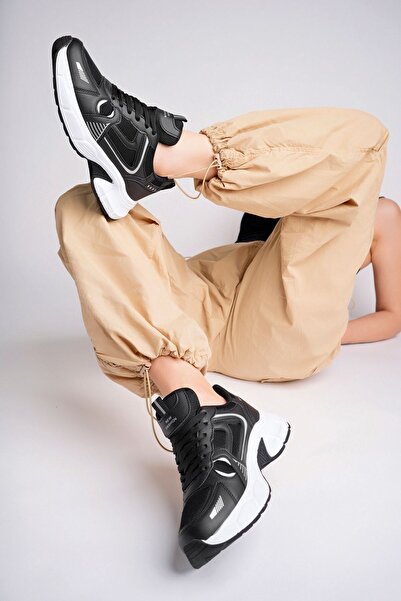 ALTUNTAŞ Genç Yetişkin Yazlık Mevsimlik Rahat Taban Günlük Sneaker Spor Ayakkabı  Siyah