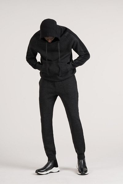 Giotelli Slimfit Hooded Kangaroo Pocket Elastic Leg Wool Knitwear Tracksuit Set