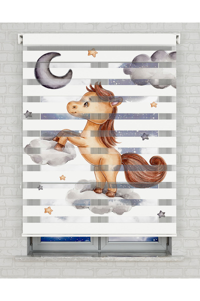 AD Home Κουρτίνα Zebra με στάμπα Clouds Unicorn - Κουρτίνα για βρεφικό δωμάτι...