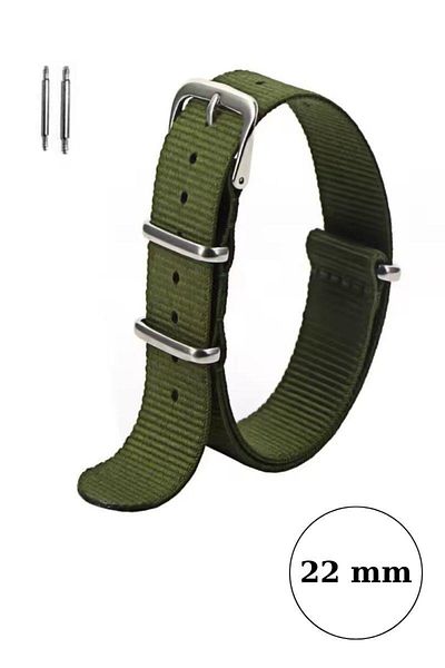 MercanSaat Classic Waterproof No Odor Sporty Colorful Nato Watch Band 22 mm