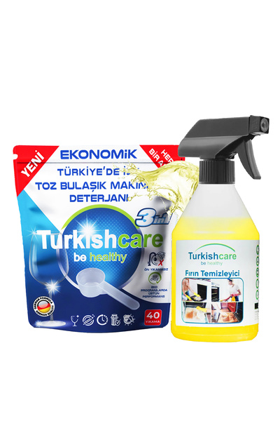 Turkishcare Toz Bulaşık Makinesi Deterjanı ve Fırın Temizleyici Sprey Paketi