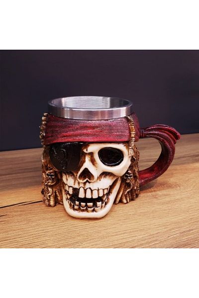 evimdeyokyok Skull Pirate Mug