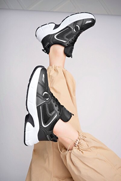 ALTUNTAŞ Genç Yetişkin Yazlık Mevsimlik Rahat Taban Günlük Sneaker Spor Ayakkabı  Siyah