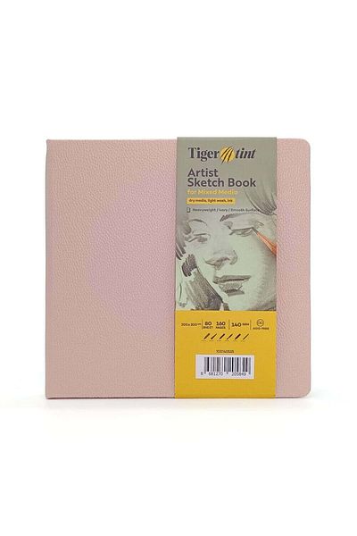 Tigertint Σκληρό εξώφυλλο Sketchbook 140 g 20x20 cm 80 Φύλλα Πούδρα Ροζ 100140525