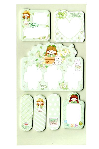 Limmy Green Note Paper - Pos It (17X9 cm), Mixed Pattern and Adhesive