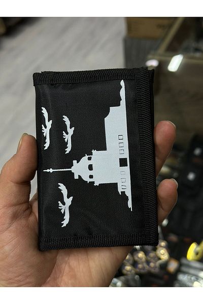 KOMANDO PAZARI Black Circle Zipper Wallet (Galata Embroidered)