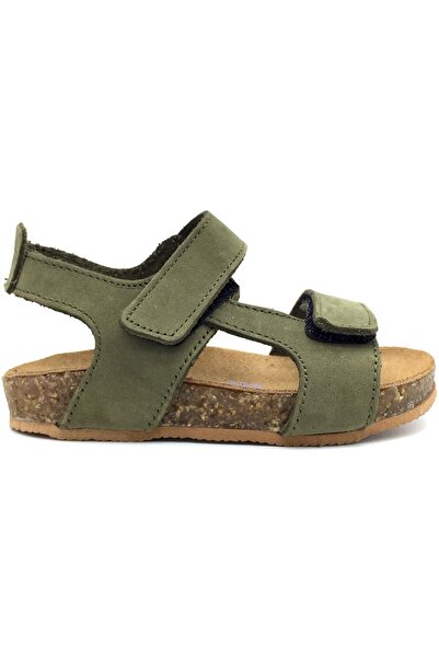 Nubebe صندل للأولاد بنعل من الفلين باللون الكاكي