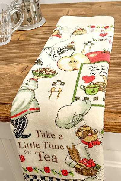 CNR Garden Printed Towel |   30X50 cm Hand and Face Towel Set |   Kitchen Towel |   Wooden Base