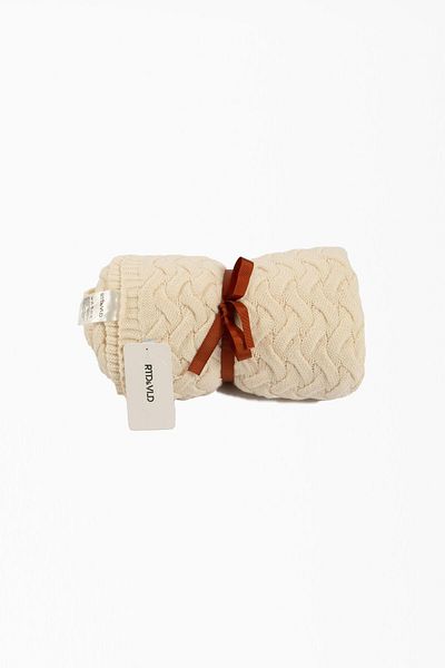 RTD&VLD Ecru Patterned Christmas Blanket Sofa Shawl