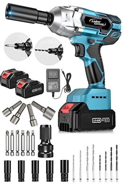 Lieber German Teknoloji 1400nm Kömürsüz Motor 21 V 3.0 Ah 30 Parça Setli Bijo...