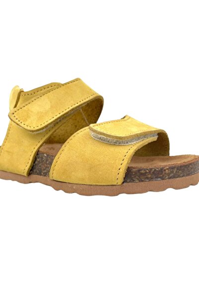 Nubebe Genuine Leather Cork Sole Children's Sandals Yellow