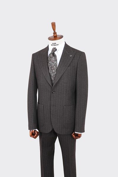 Kadir Büyükkaya Men's Striped Suit - Kaw1350W