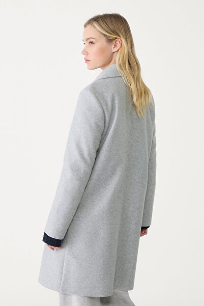 Stradivarius Soft-touch button-up midi coat