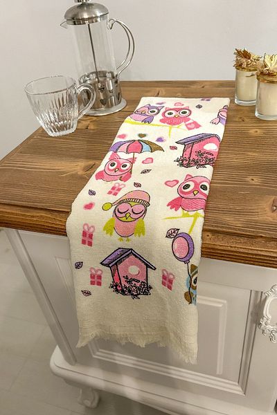 CNR Garden 3-Piece Fringed Printed Towel |   40X60 cm Hand and Face Towel Set |   Kitchen Towel