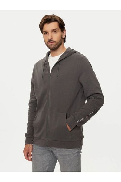 Tommy Hilfiger Men's Brand Logo Long Sleeve Casual Gray Sweatshirt Um0Um03347-Pty
