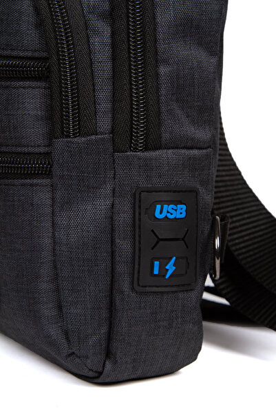 Newish Polo Men's Linen Fabric Crossbody Bag with Ears and USB Output