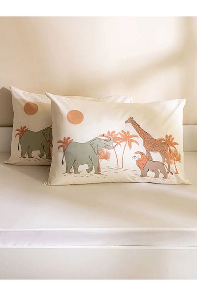 LC Waikiki Lcw Home Mixed Printed Cotton Children's Pillow Case 2 Pack 50X70 cm
