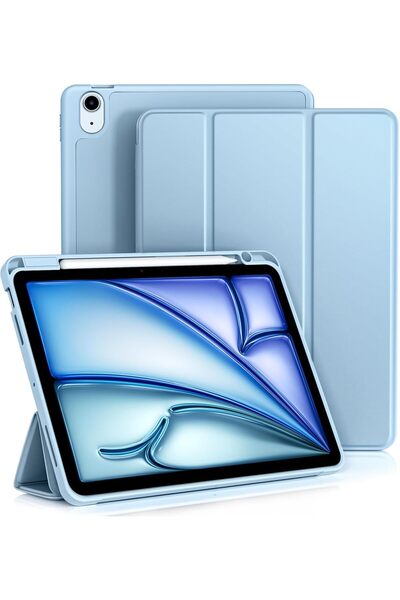 TEKNETSTORE Apple İPad Air 11 inç M2 2024 Uyumlu Kılıf Pen Slot Charging Case Kalem Bölmeli A2902 A2903 A2904