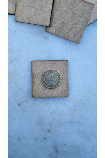 Assa Wood 50 Pieces 3mm Mdf Square Plate - 5Cmx5Cm