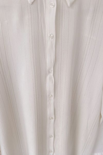 TabaBoutique Women's Ecru Collar Detailed Tunic